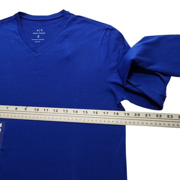 A/X Armani Exchange Men's Sleeve Long Sleeve Slim T-Shirt Solid Blue Size M - Picture 2 of 7